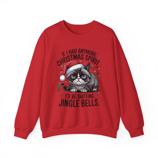Grumpy Cat Christmas Sweatshirt Adult Humor Holiday Crewneck Funny Xmas Sweater Gift