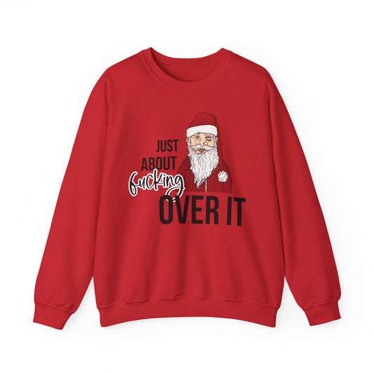 Funny Tired Santa Sweatshirt - Adult Humor Ugly Christmas Sweater Holiday Party Gift