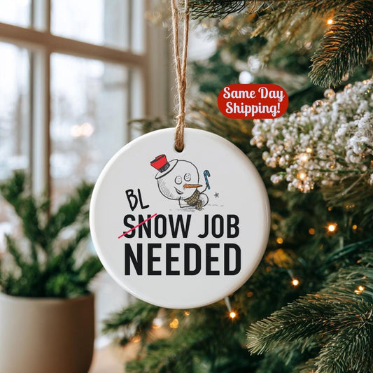 Funny Christmas Ornament β Blow Job Needed Snowman β Adult Humor Holiday Tree Decoration