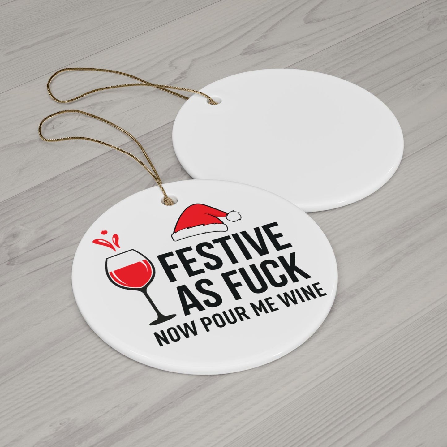 Festive AF Tree Ornament: Wine Lover Christmas Gift