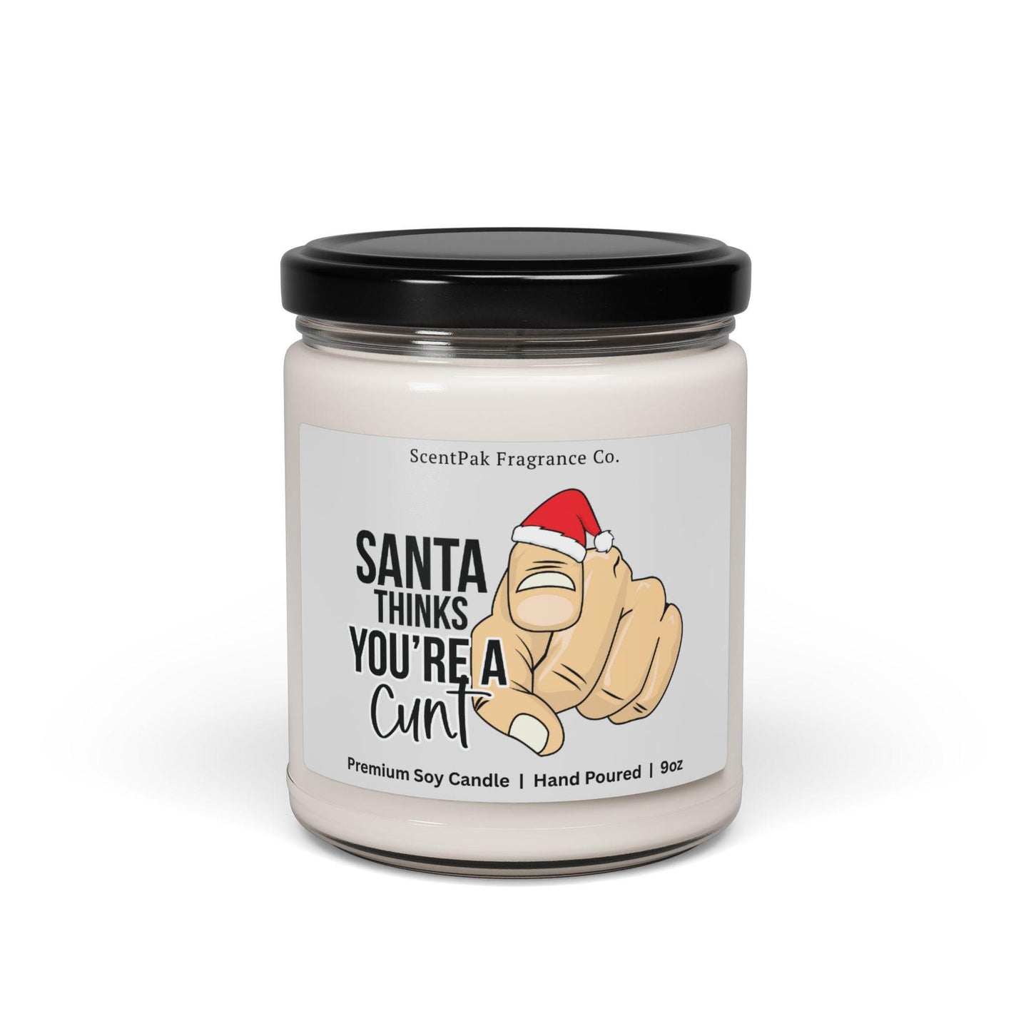 Savage Holiday Candle - Santa Thinks You're a C*nt - Roast Gift - Funny Christmas Dark Humor Soy Candle