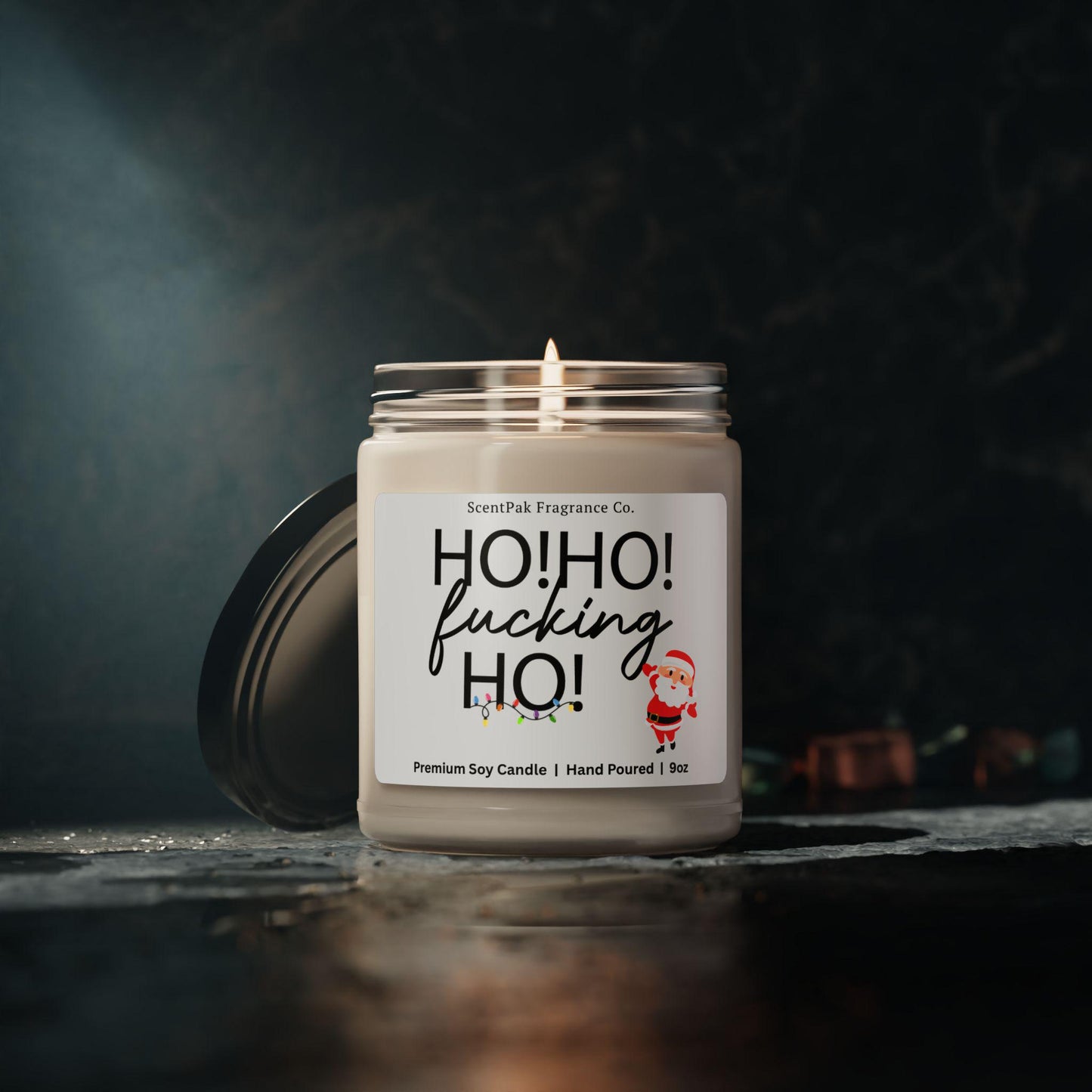 Funny Christmas Soy Candle – Ho! Ho! F*cking Ho!, Adult Humor Gag Gift