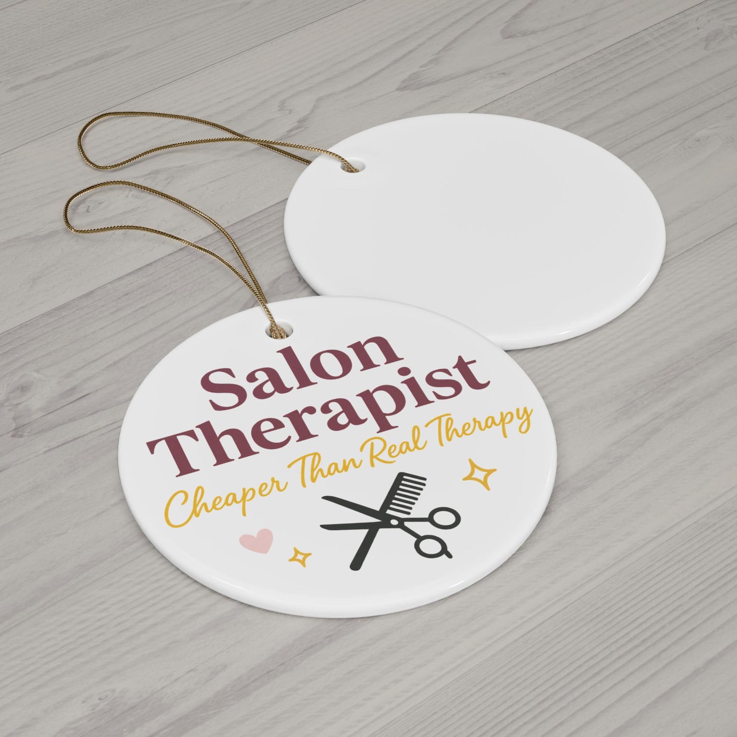 Salon Therapist Ornament: Funny Christmas Gift for Hairdresser Cosmetologist Stylist Holiday Decor