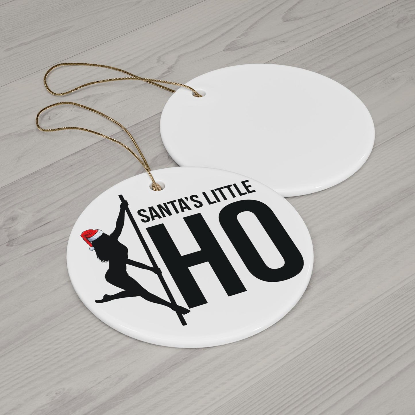 Santa's Little Ho Ornament: Funny Gag Gift, White Elephant, Adult Humor - Personalized Ornament