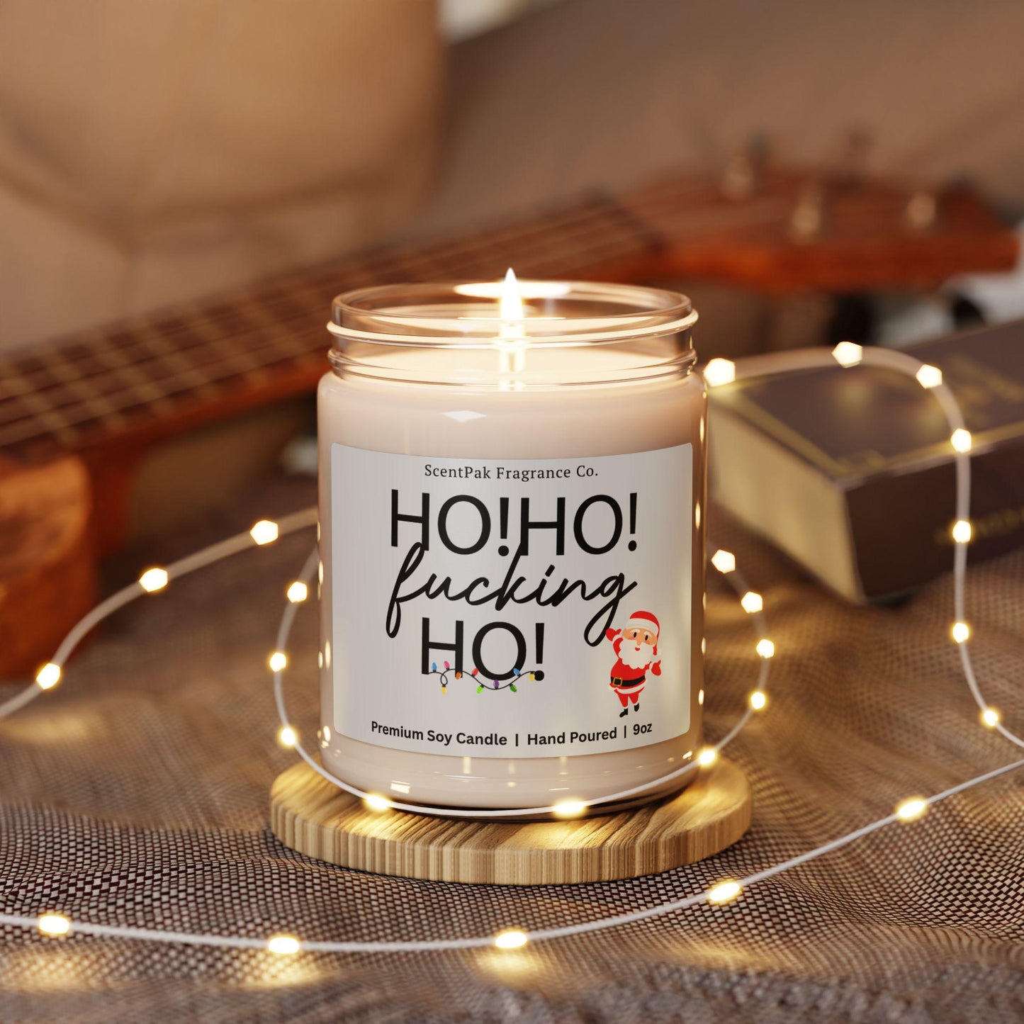 Funny Christmas Soy Candle – Ho! Ho! F*cking Ho!, Adult Humor Gag Gift