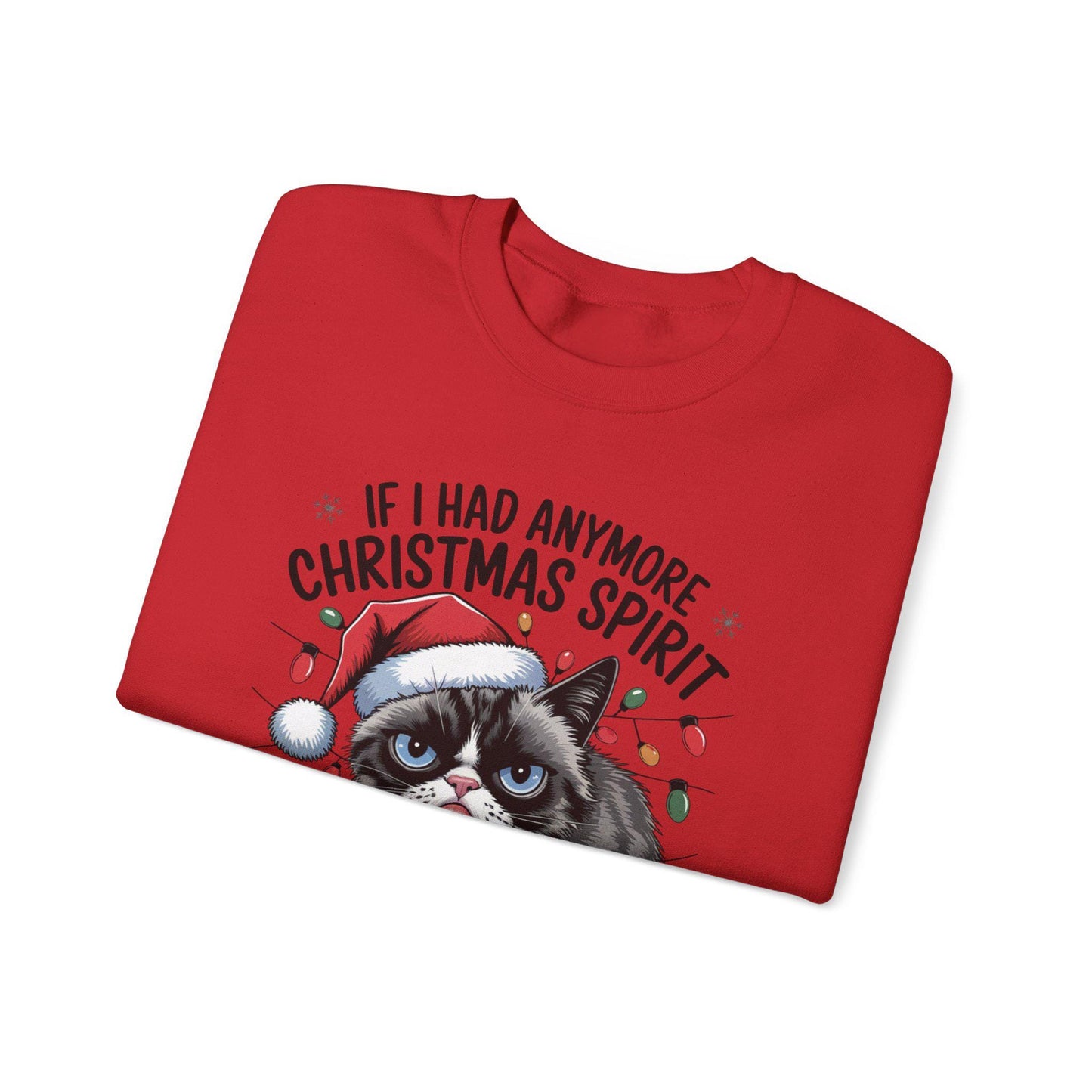 Grumpy Cat Christmas Sweatshirt Adult Humor Holiday Crewneck Funny Xmas Sweater Gift