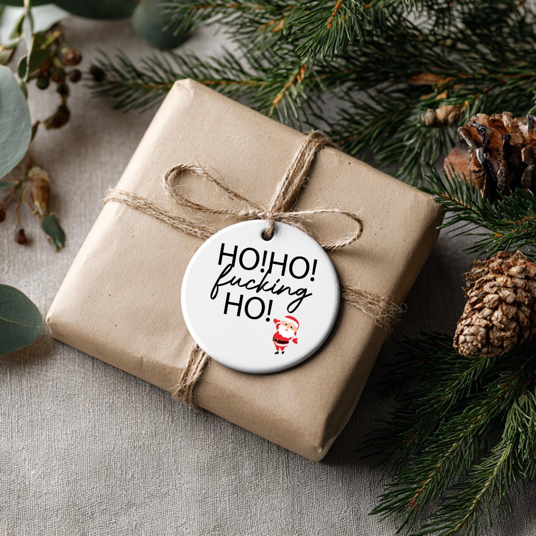 Adult Christmas Ornament: Funny HO HO HO White Elephant Gift
