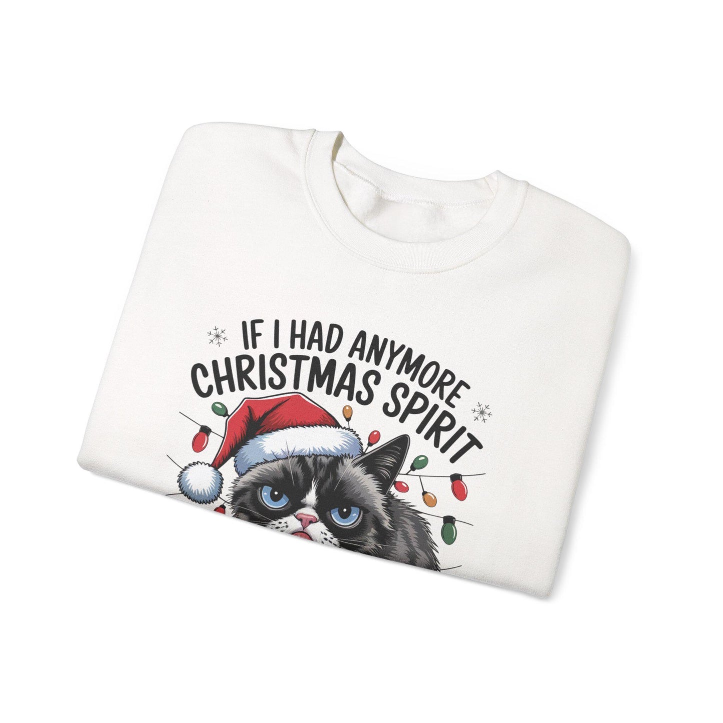 Grumpy Cat Christmas Sweatshirt Adult Humor Holiday Crewneck Funny Xmas Sweater Gift