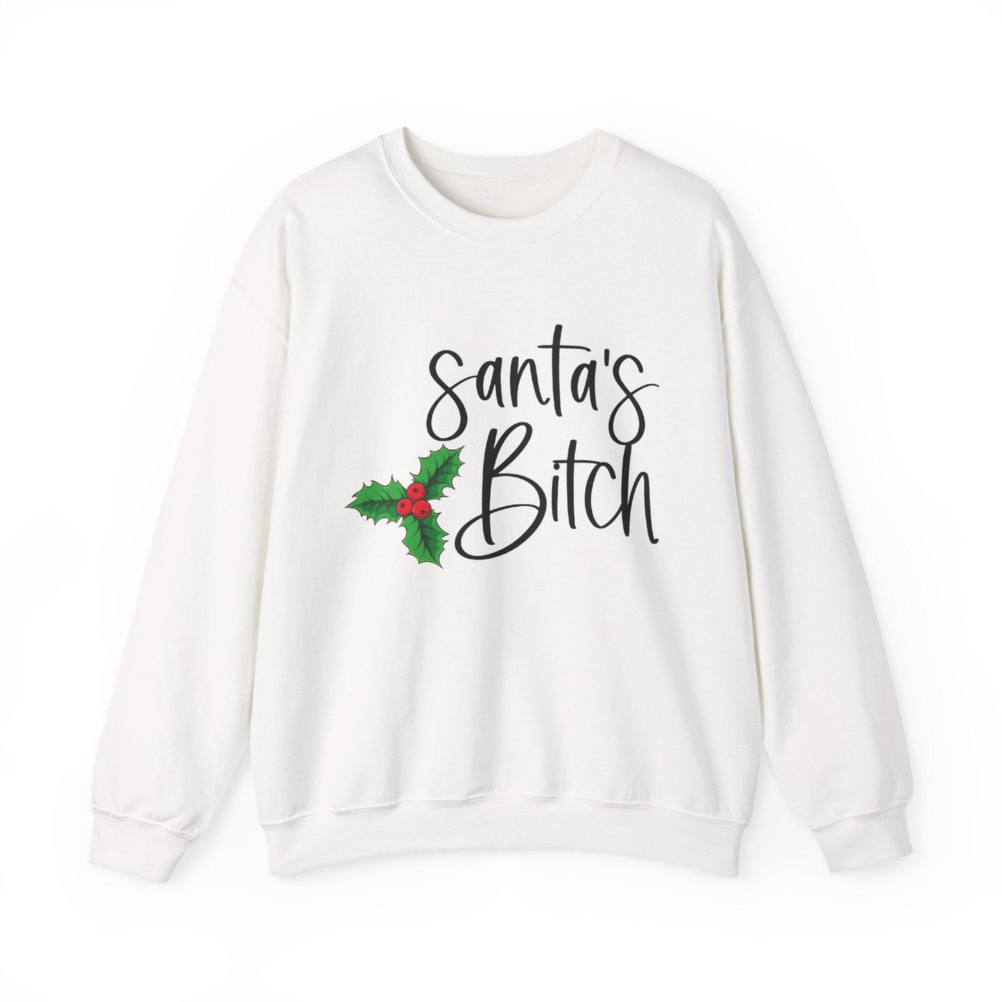 Santa's B*tch Christmas Sweatshirt Funny Adult Humor Holiday Crewneck Unisex Gift