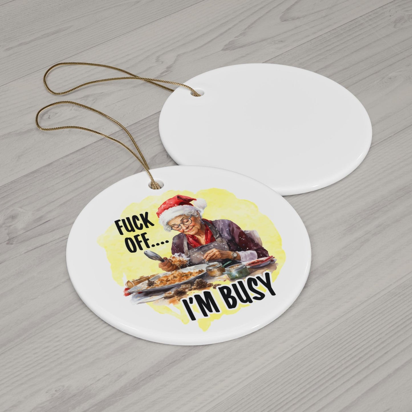 Funny Cooking Christmas Ornament: White Elephant Gift, Adult Humor