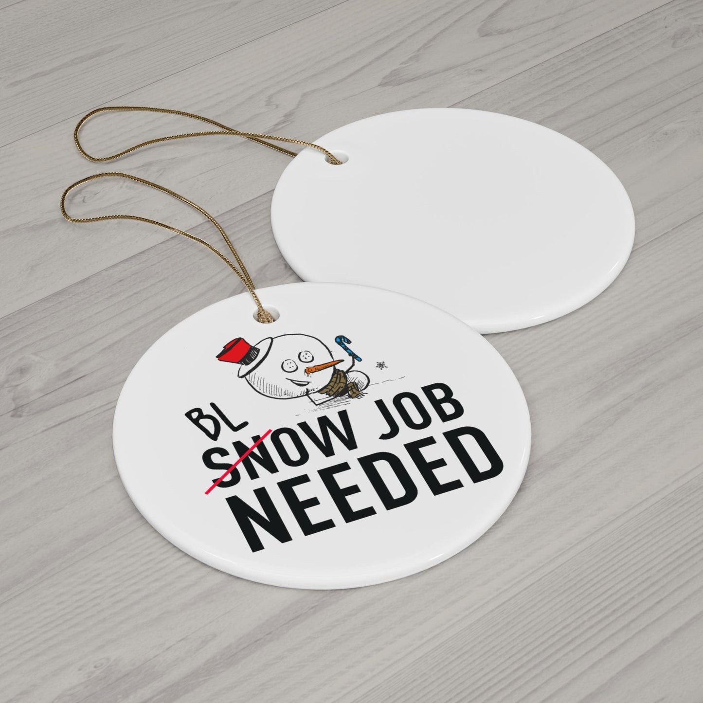Funny Christmas Ornament – Blow Job Needed Snowman – Adult Humor Holiday Tree Decoration