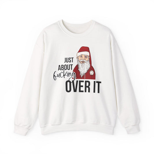 Funny Tired Santa Sweatshirt - Adult Humor Ugly Christmas Sweater Holiday Party Gift