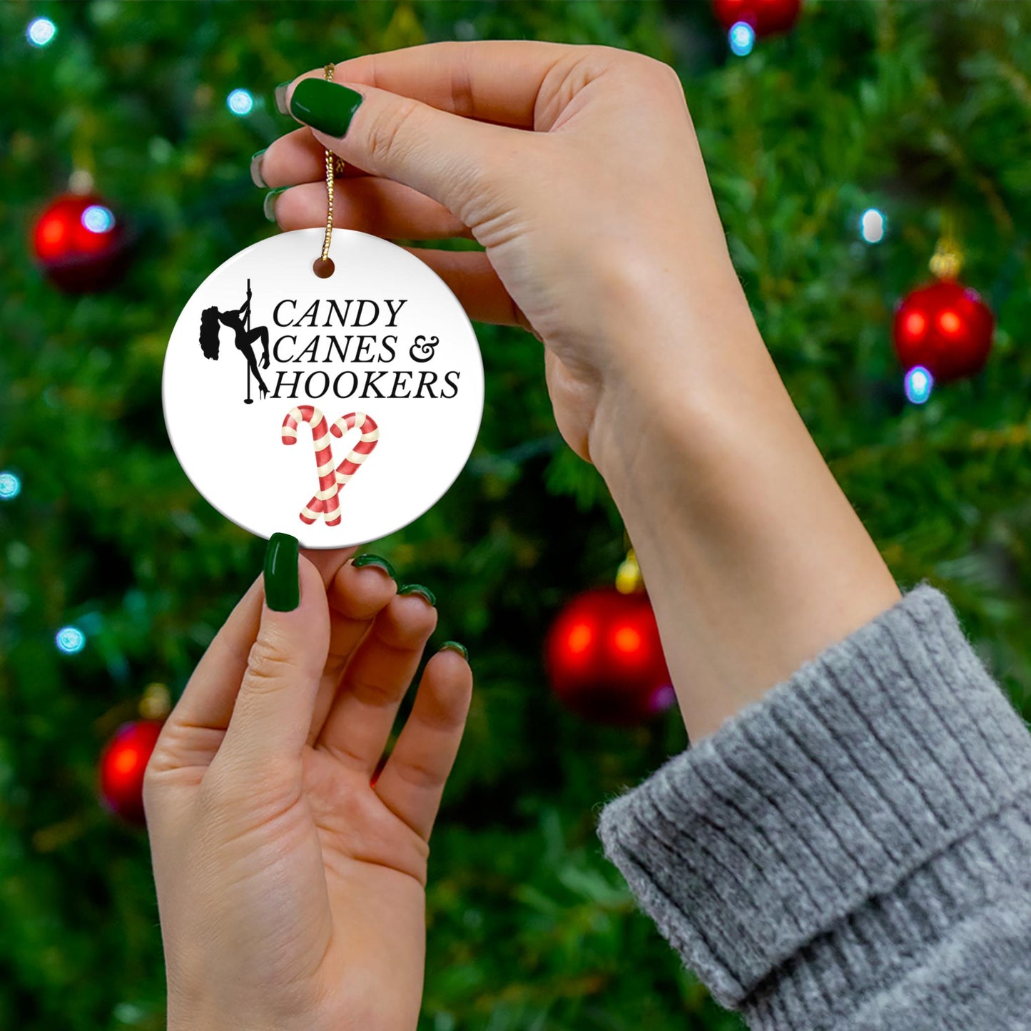 Adult Christmas Ornament: Candy Canes and Hook*rs, Brother and Friend Gift