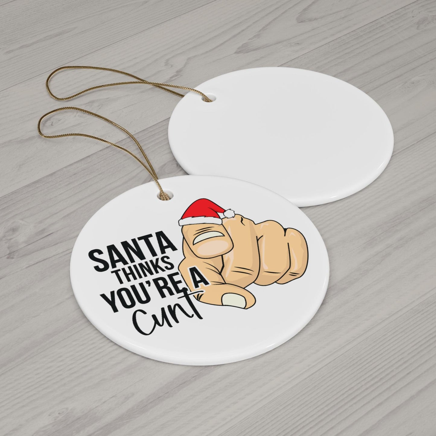 Funny Adult Christmas Ornament: Personalized Santa Gag Gift for White Elephant Exchange - Custom Holiday Humor Decoration