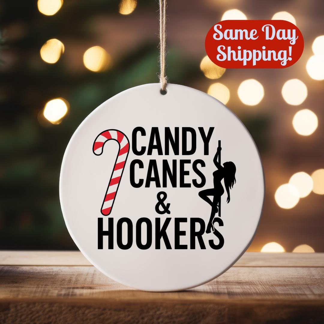 Adult Christmas Ornament: Candy Canes and Hook*rs, Brother and Friend Gift