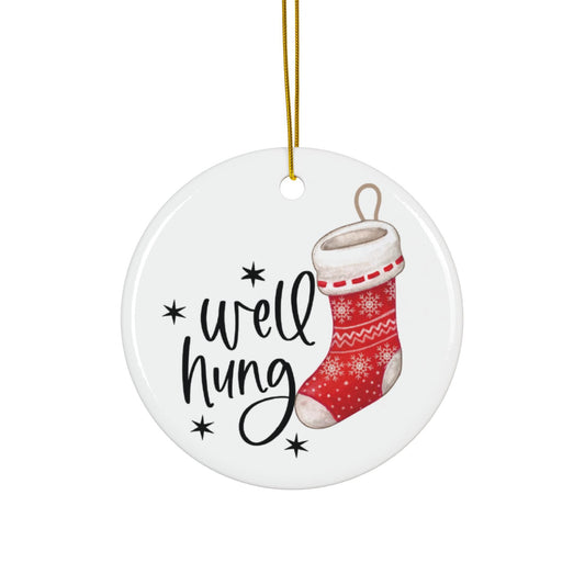Big D Energy Christmas Ornament: "Well Hung" Funny Adult Humor Holiday Tree Decor