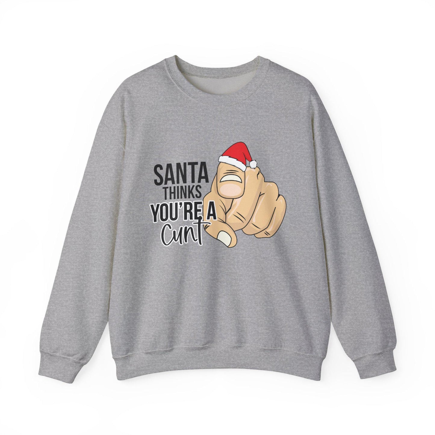 Funny Santa Thinks You're Bad Christmas Sweatshirt: Sarcastic Holiday Humor Gift for Adults