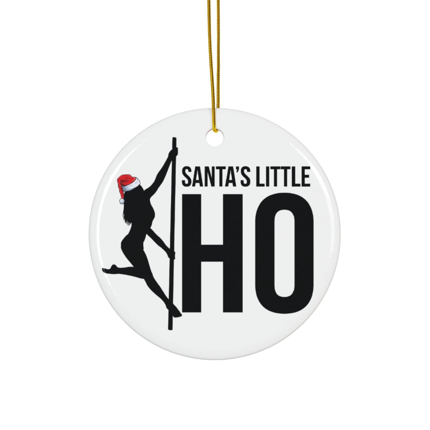 Santa's Little Ho Ornament: Funny Gag Gift, White Elephant, Adult Humor - Personalized Ornament