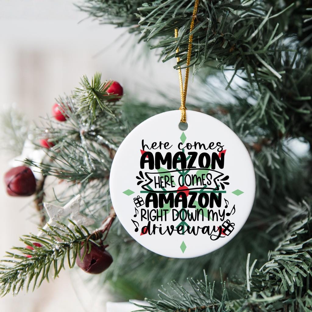 Amazon Addict Christmas Ornament – Online Shopping Funny Gag Gift for Friends or Family