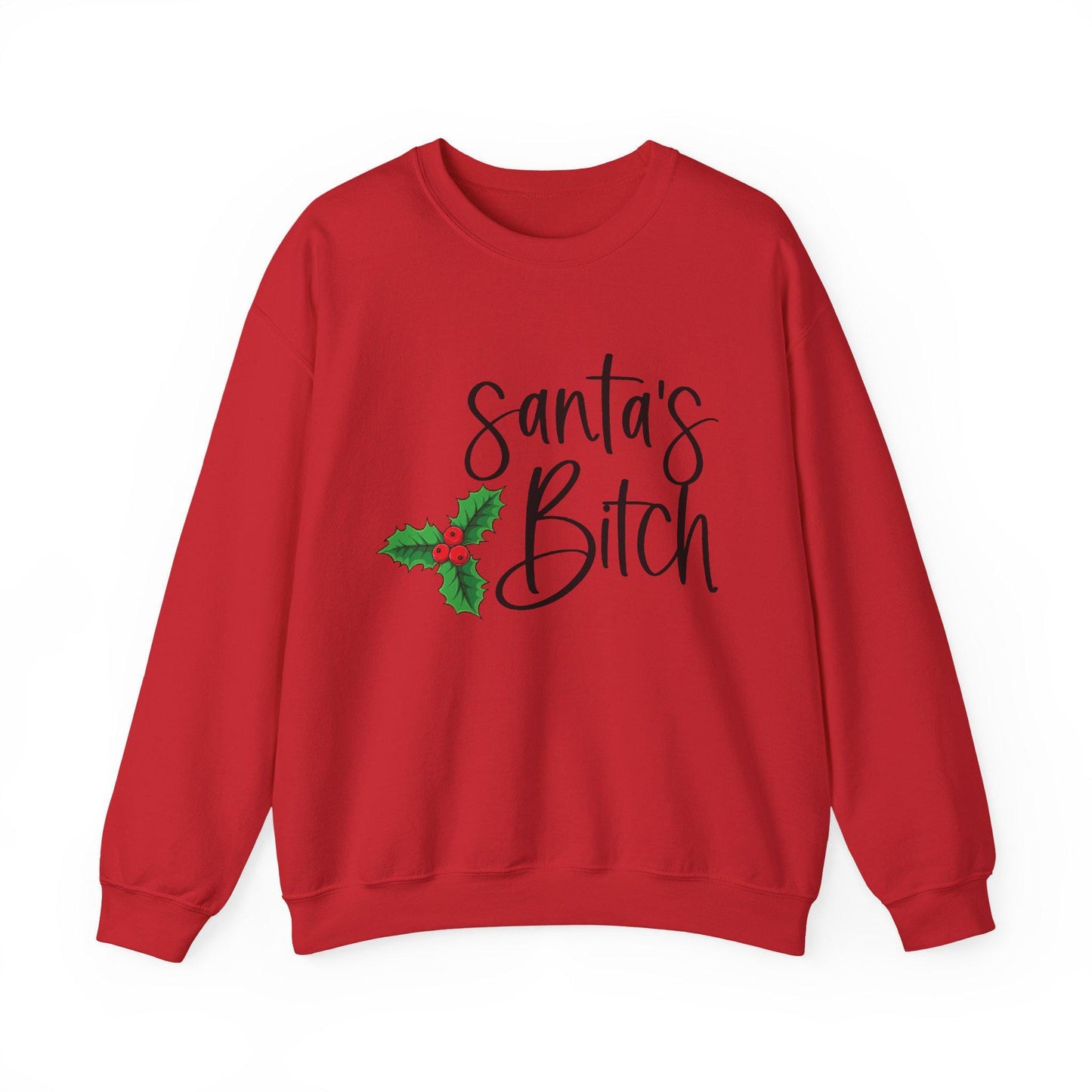 Santa's B*tch Christmas Sweatshirt Funny Adult Humor Holiday Crewneck Unisex Gift