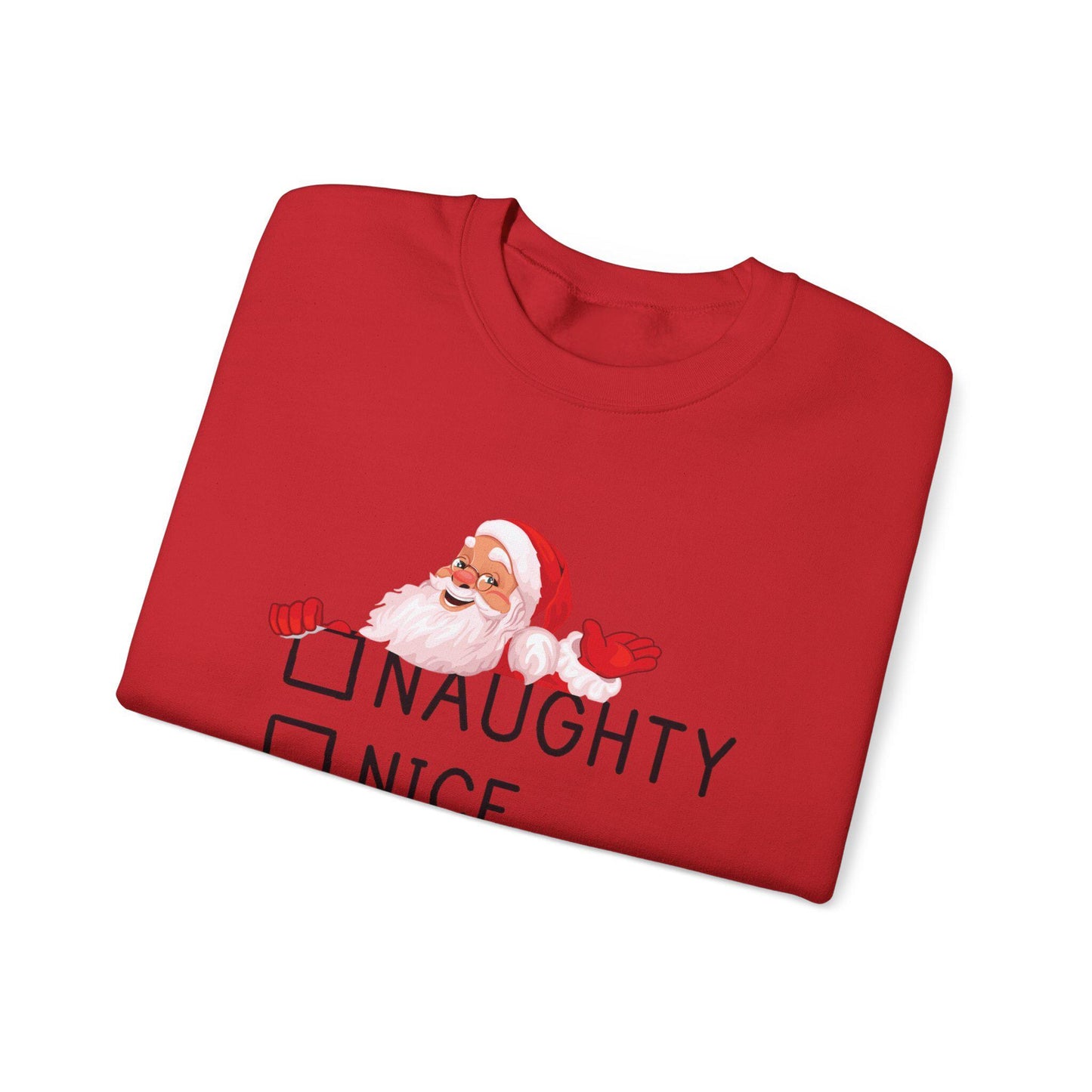 Funny Santa Christmas Sweatshirt: Naughty Nice A-Hole Checklist Holiday Humor Gift Adult Xmas Jumper