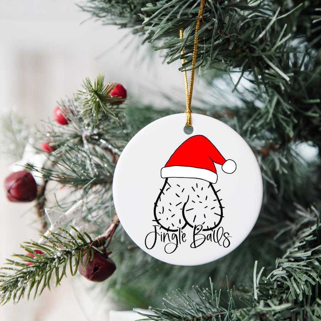 Jingle Balls Funny Adult Ornament – White Elephant Gag Gift, Secret Santa, Naughty Christmas Present
