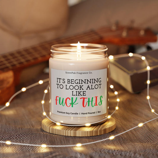 Funny Christmas Soy Candle – Adult Humor, Gag Gift (9oz)