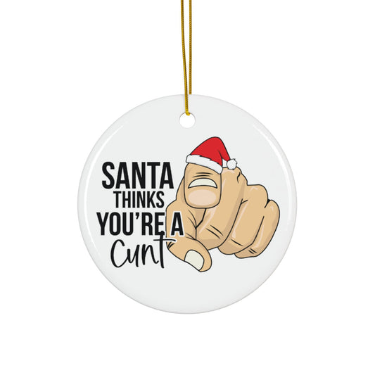 Funny Adult Christmas Ornament: Personalized Santa Gag Gift for White Elephant Exchange - Custom Holiday Humor Decoration