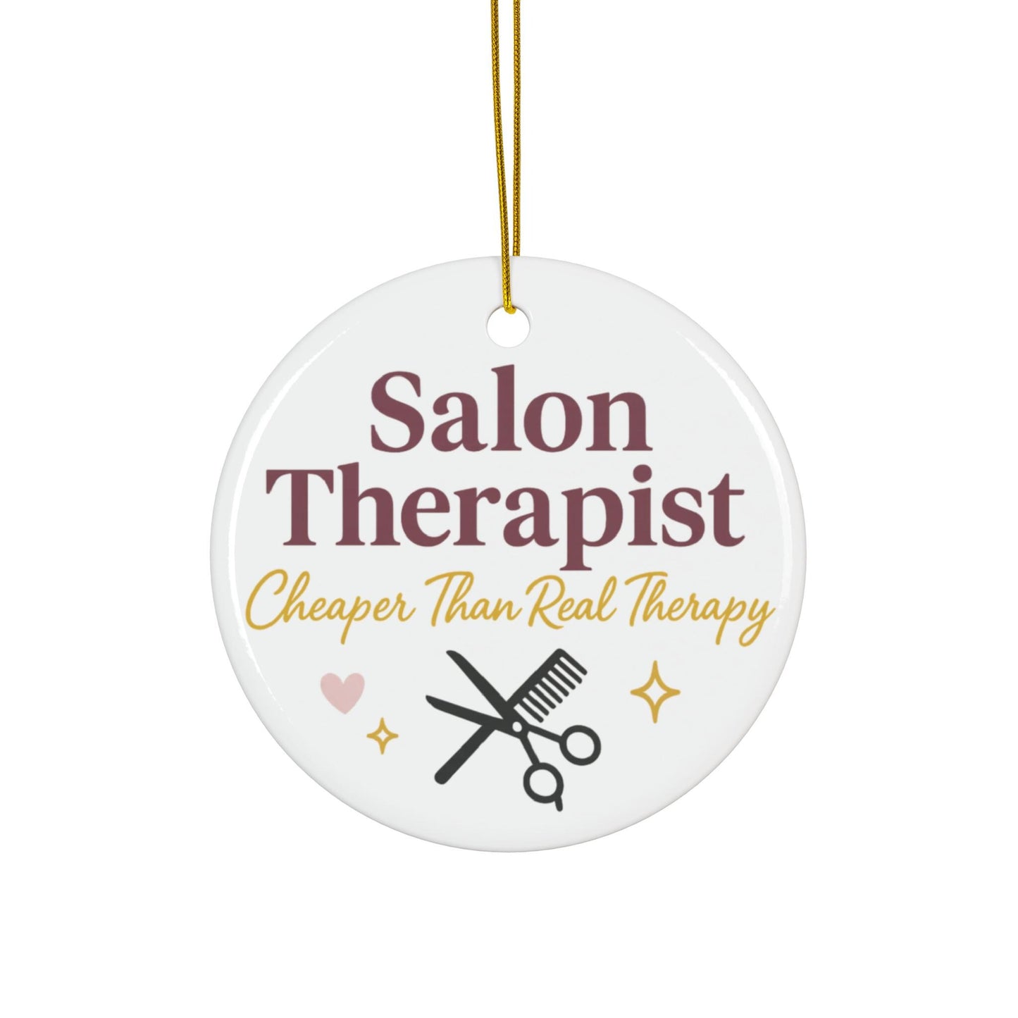 Salon Therapist Ornament: Funny Christmas Gift for Hairdresser Cosmetologist Stylist Holiday Decor
