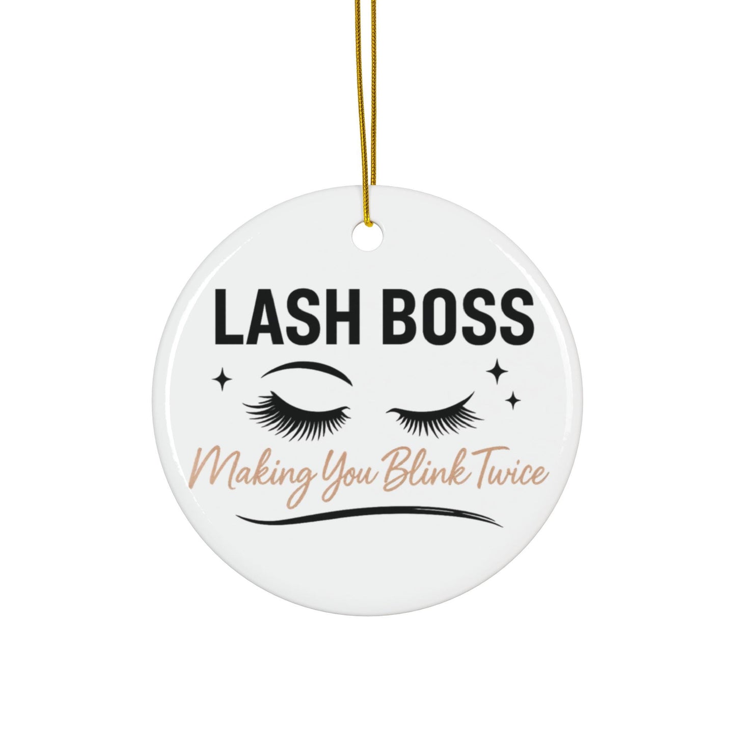 Lash Boss Christmas Ornament - Glam Eyelash Extension Artist Gift for Beauty Salon Tech Esthetician Holiday Decor