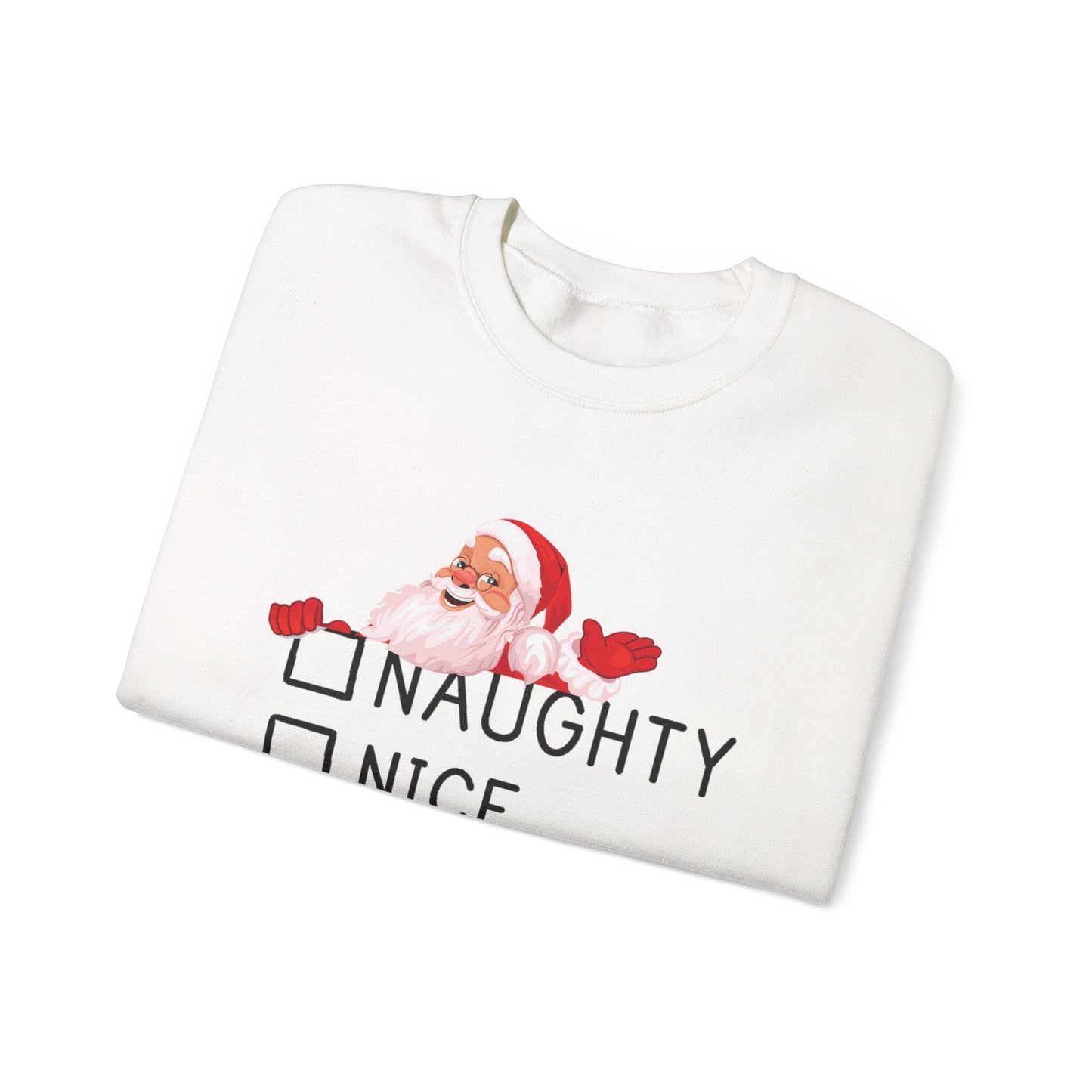 Funny Santa Christmas Sweatshirt: Naughty Nice A-Hole Checklist Holiday Humor Gift Adult Xmas Jumper