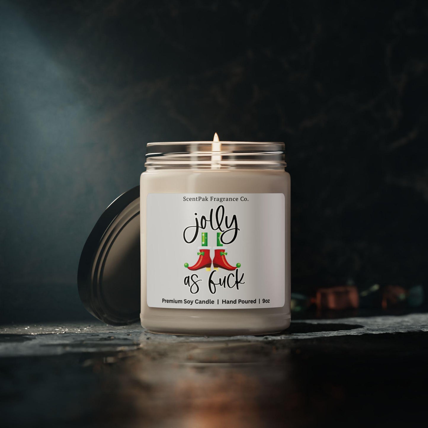 Jolly AF Christmas Soy Candle – Adult Humor Holiday Gag Gift