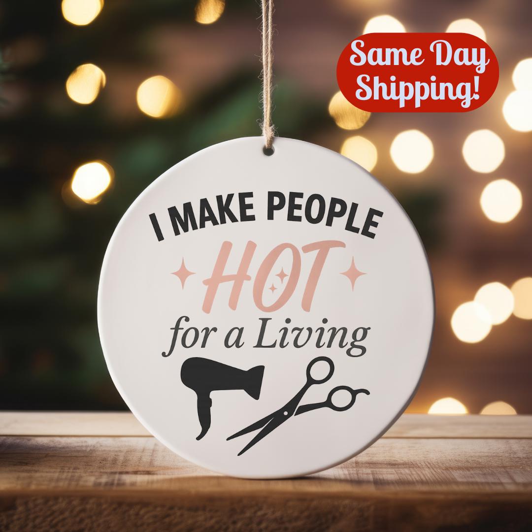 Funny Hairstylist Christmas Ornament: Perfect Holiday Gift for Beauty Salon Professionals & Cosmetologists