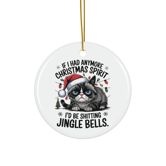 Funny Grumpy Cat Christmas Ornament: White Elephant Gift, Christmas Spirit
