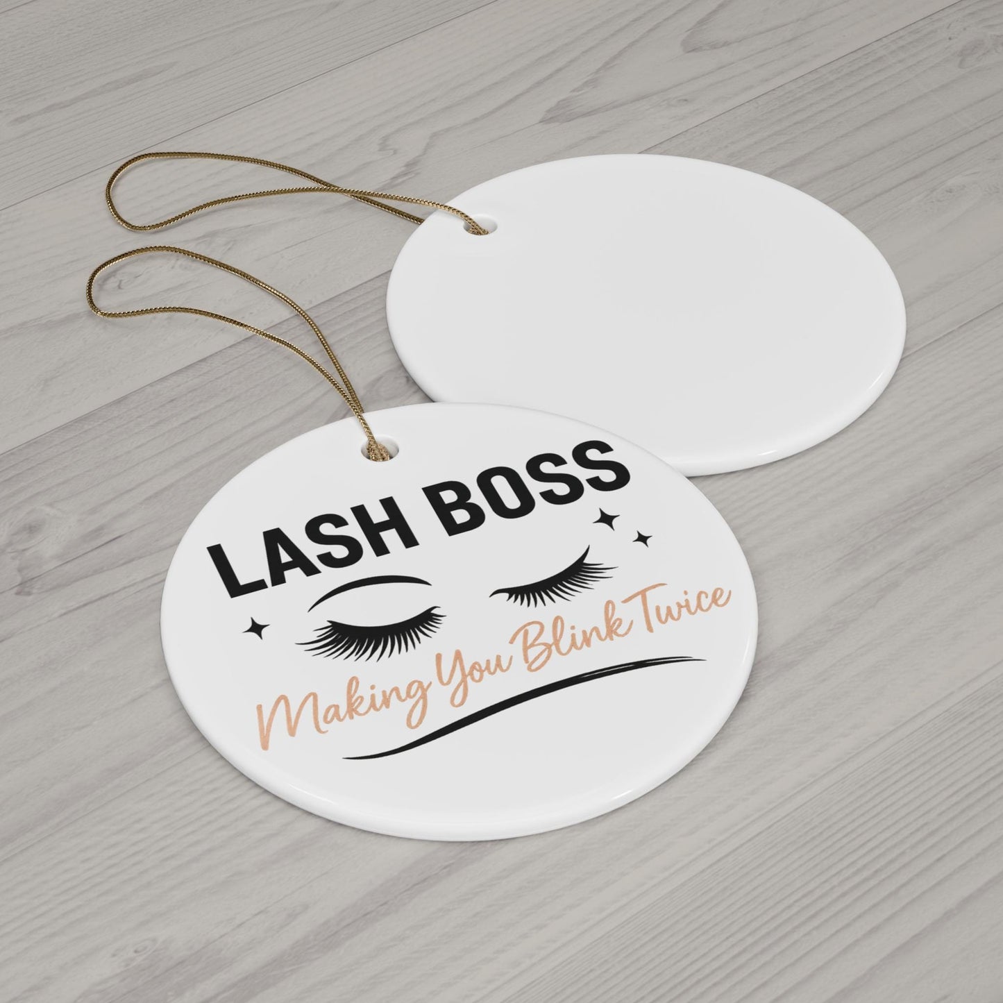 Lash Boss Christmas Ornament - Glam Eyelash Extension Artist Gift for Beauty Salon Tech Esthetician Holiday Decor