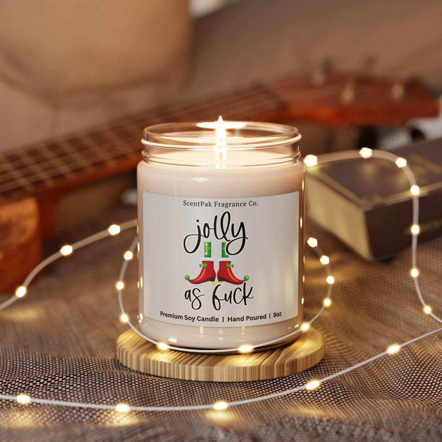 Jolly AF Christmas Soy Candle – Adult Humor Holiday Gag Gift