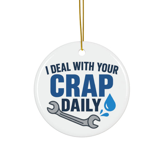 Funny Plumber Ornament: Tradesman Gag Gift - Blue Collar Worker Christmas Humor Decoration