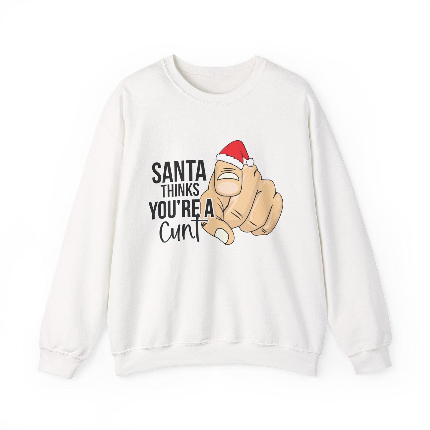 Funny Santa Thinks You're Bad Christmas Sweatshirt: Sarcastic Holiday Humor Gift for Adults
