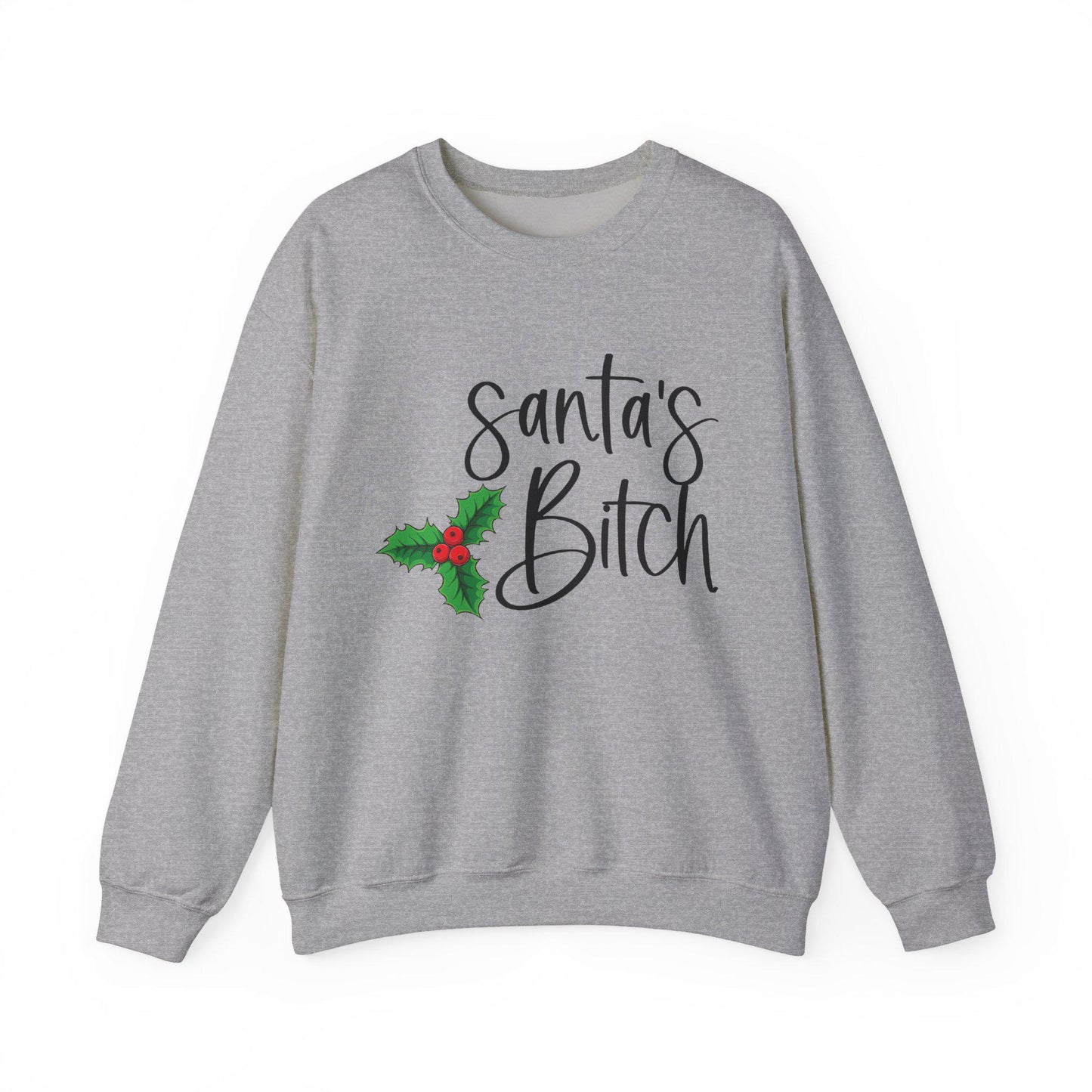 Santa's B*tch Christmas Sweatshirt Funny Adult Humor Holiday Crewneck Unisex Gift