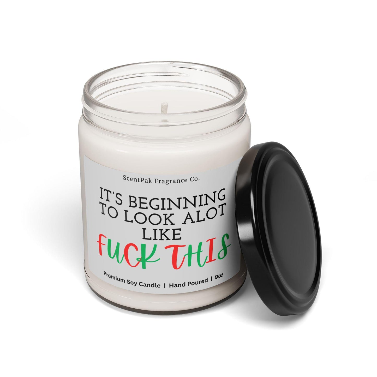 Funny Christmas Soy Candle – Adult Humor, Gag Gift (9oz)