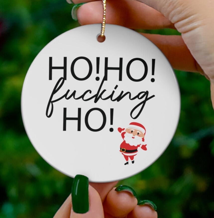 Adult Christmas Ornament: Funny HO HO HO White Elephant Gift