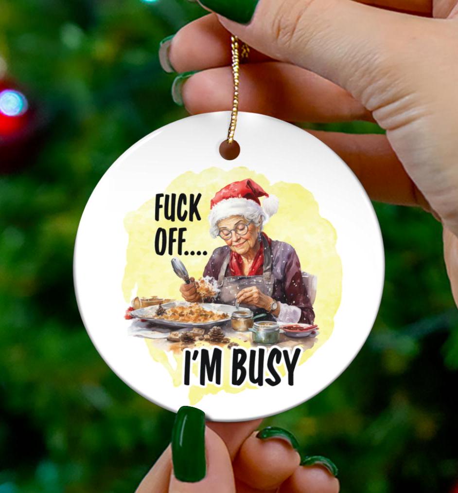 Funny Cooking Christmas Ornament: White Elephant Gift, Adult Humor