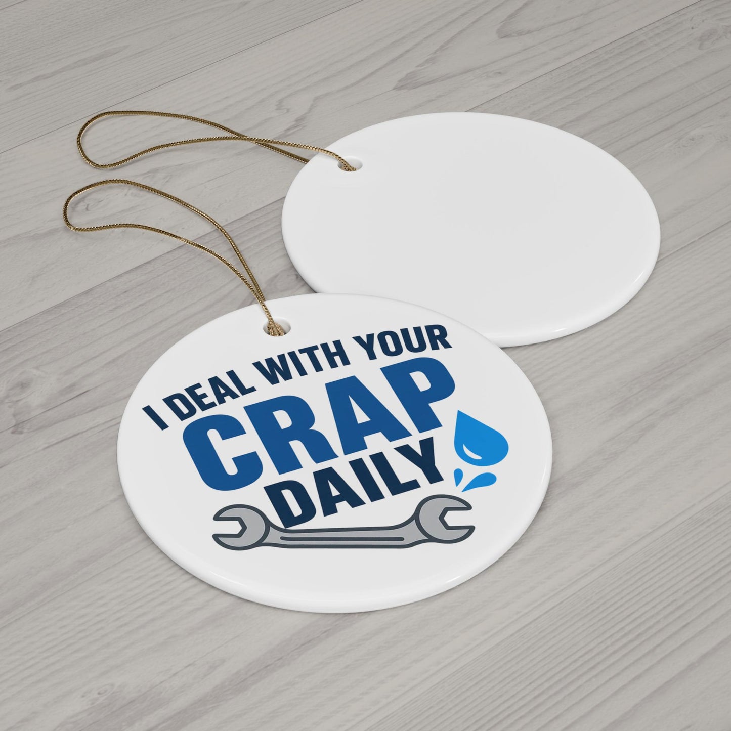 Funny Plumber Ornament: Tradesman Gag Gift - Blue Collar Worker Christmas Humor Decoration