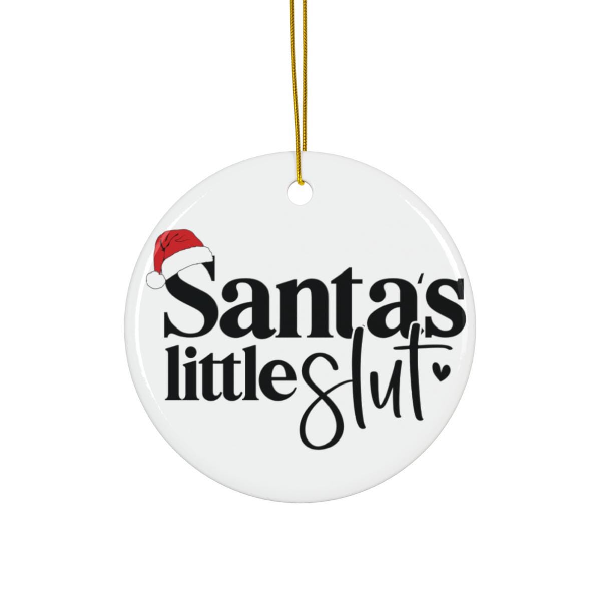 Santa’s Little Sl*t Adult Ornament – Naughty Christmas Gag for Secret Santa, Personalized