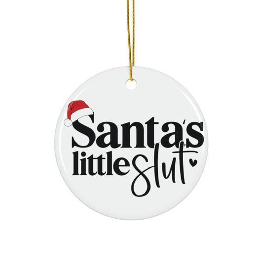 Santa’s Little Sl*t Adult Ornament – Naughty Christmas Gag for Secret Santa, Personalized